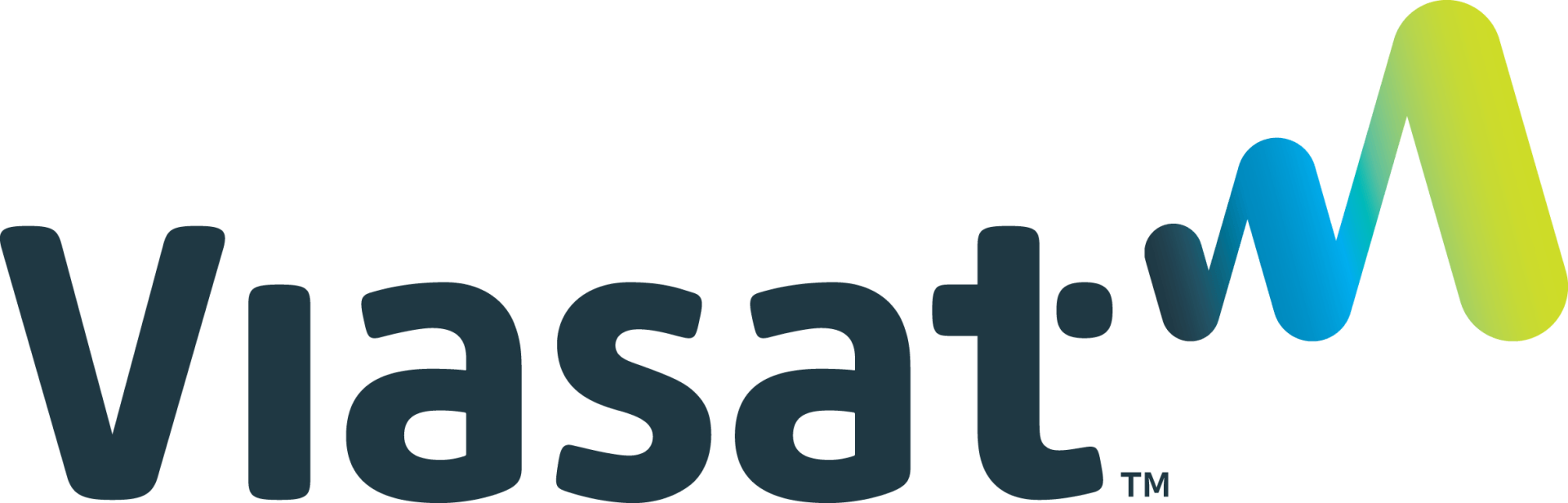 Viasat logo with blue-green wave and