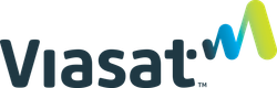 Viasat logo with blue-green wave and