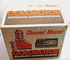 Box for Channel Master Colorotor automatic antenna rotator, with illustrations and text.