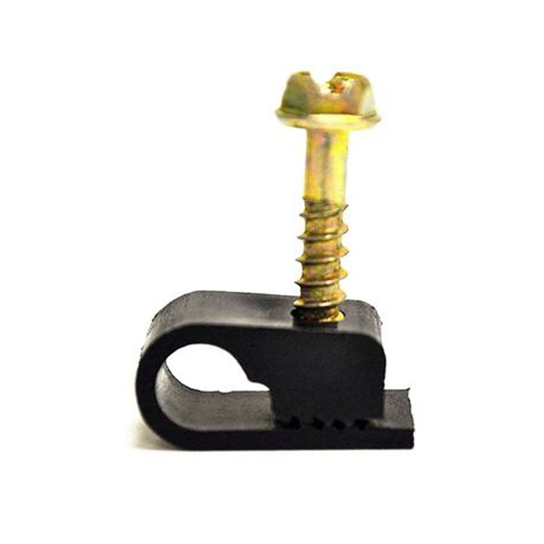 Single RG6 Screw Clip (black, 10 pk)