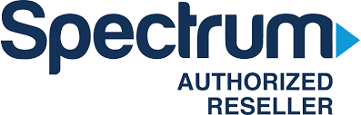 Spectrum Authorized Reseller logo with a dark blue wordmark and light blue arrow.