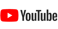 YouTube logo: red play button icon next to the word