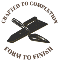 A logo that says crafted to completion form to finish