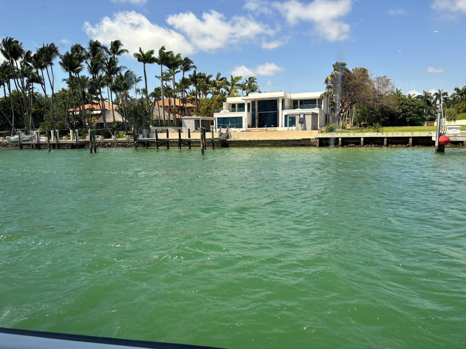Mansion in Star island from the Biscayne Bay