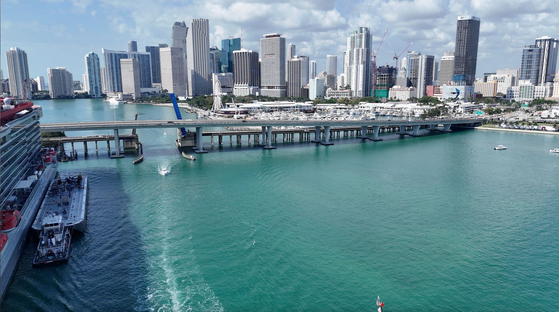 Miami Skyline and Bayside Miami Seen from Biscayne Bay