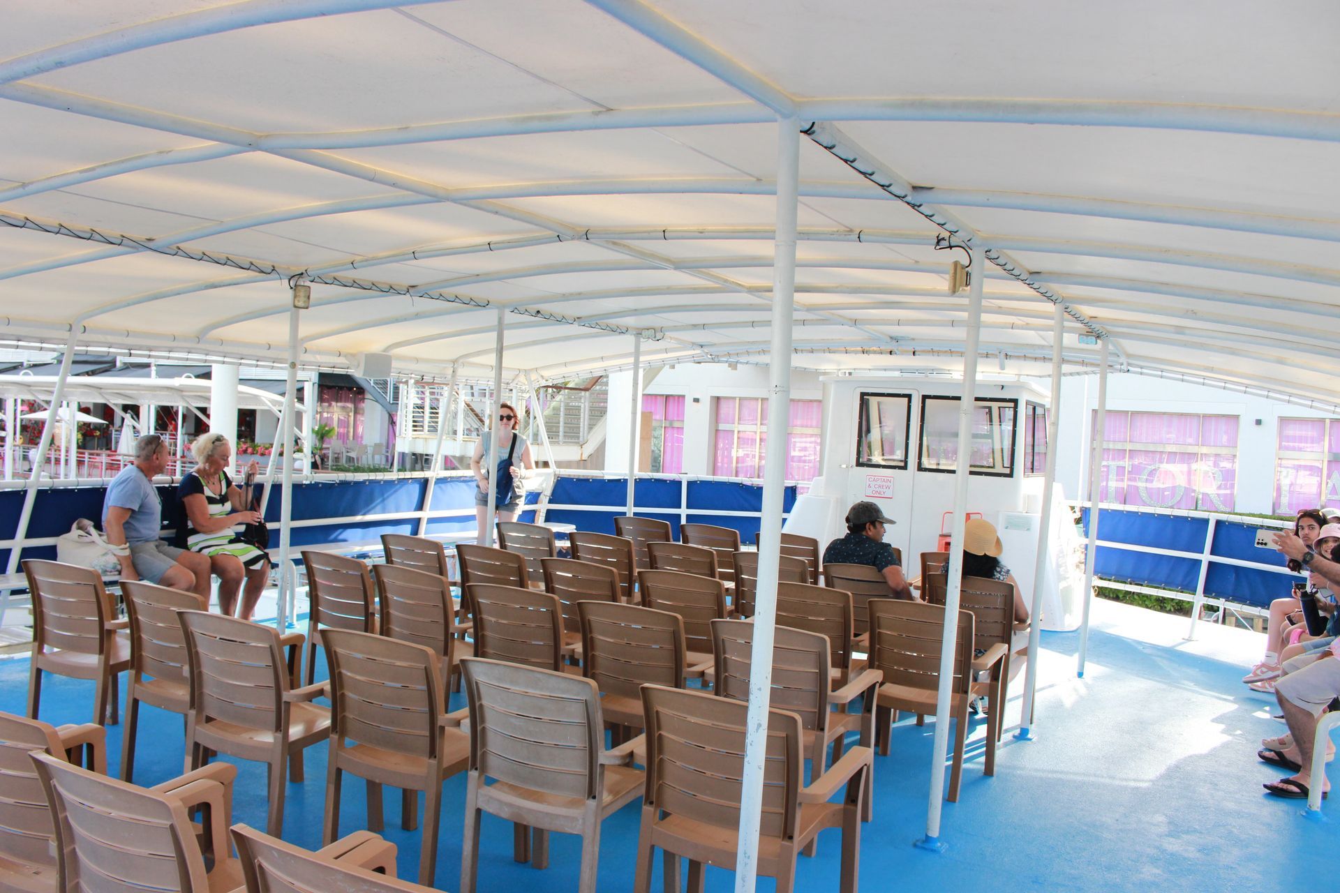 top deck of the Miami Boat Tours in Bayside 