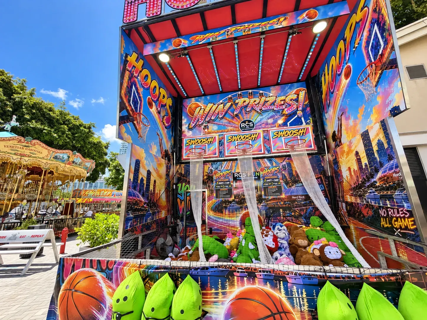 Hoops basketball carnival game at Bayside Fun Park Miami.