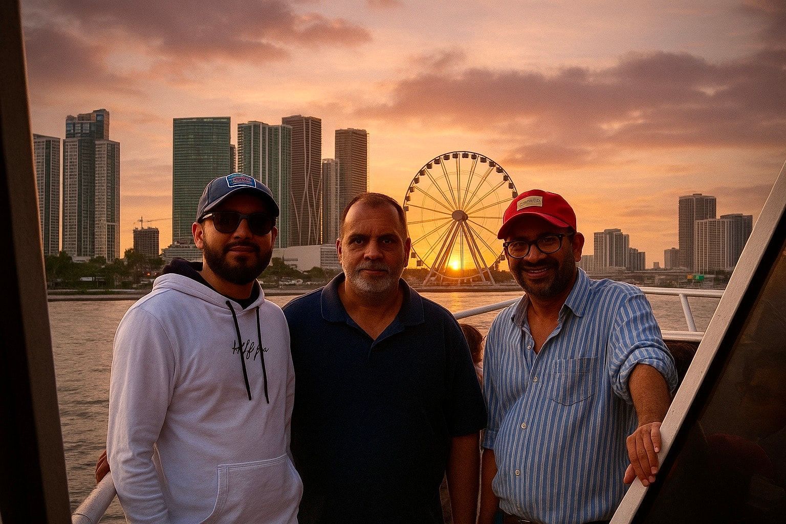 Sunset Miami cruise Downtown Miami