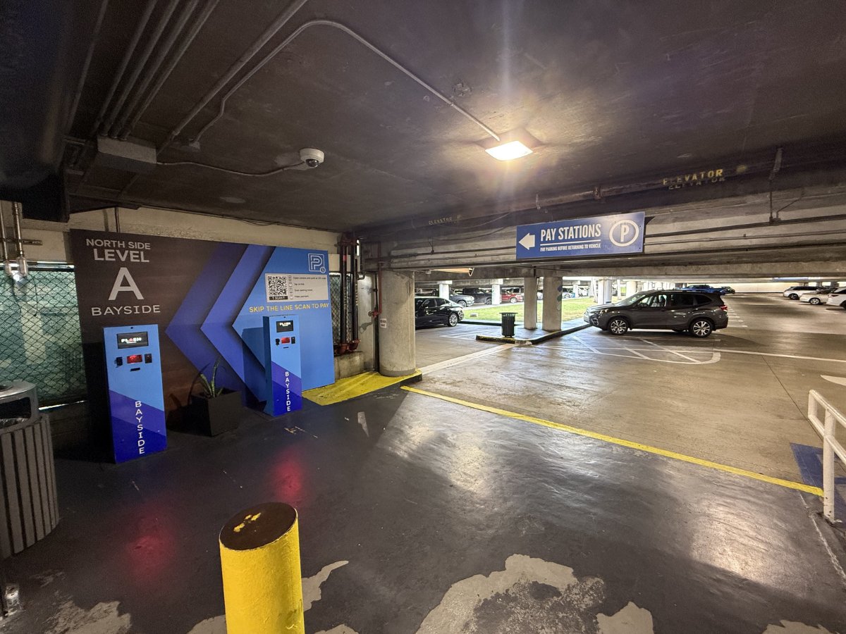 Pay station in Bayside Parking lot