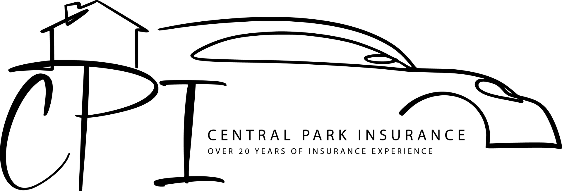 Central Park Insurance logo with stylized black car outline and red roof accent on white background
