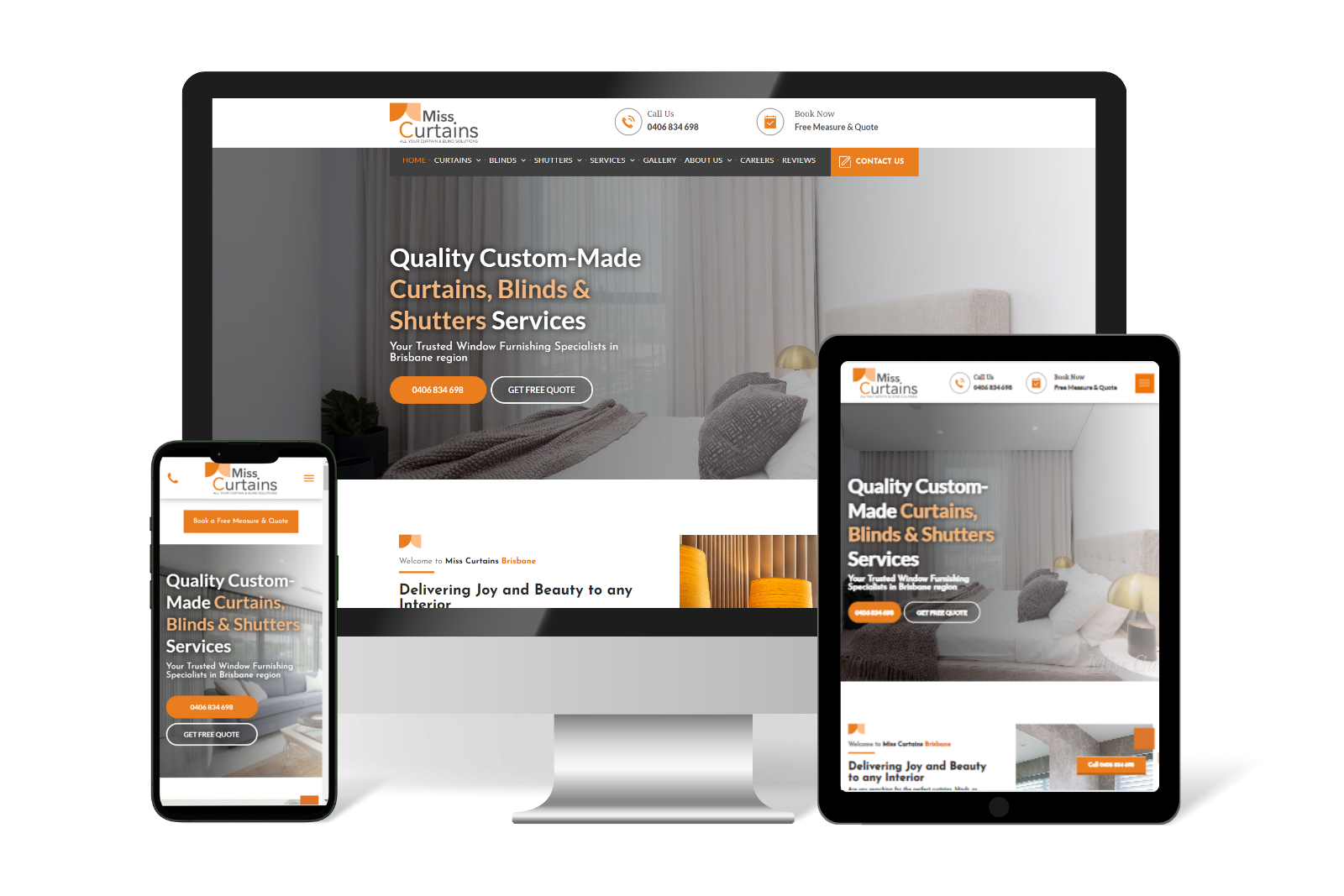 Web Design for Curtains gold coast 