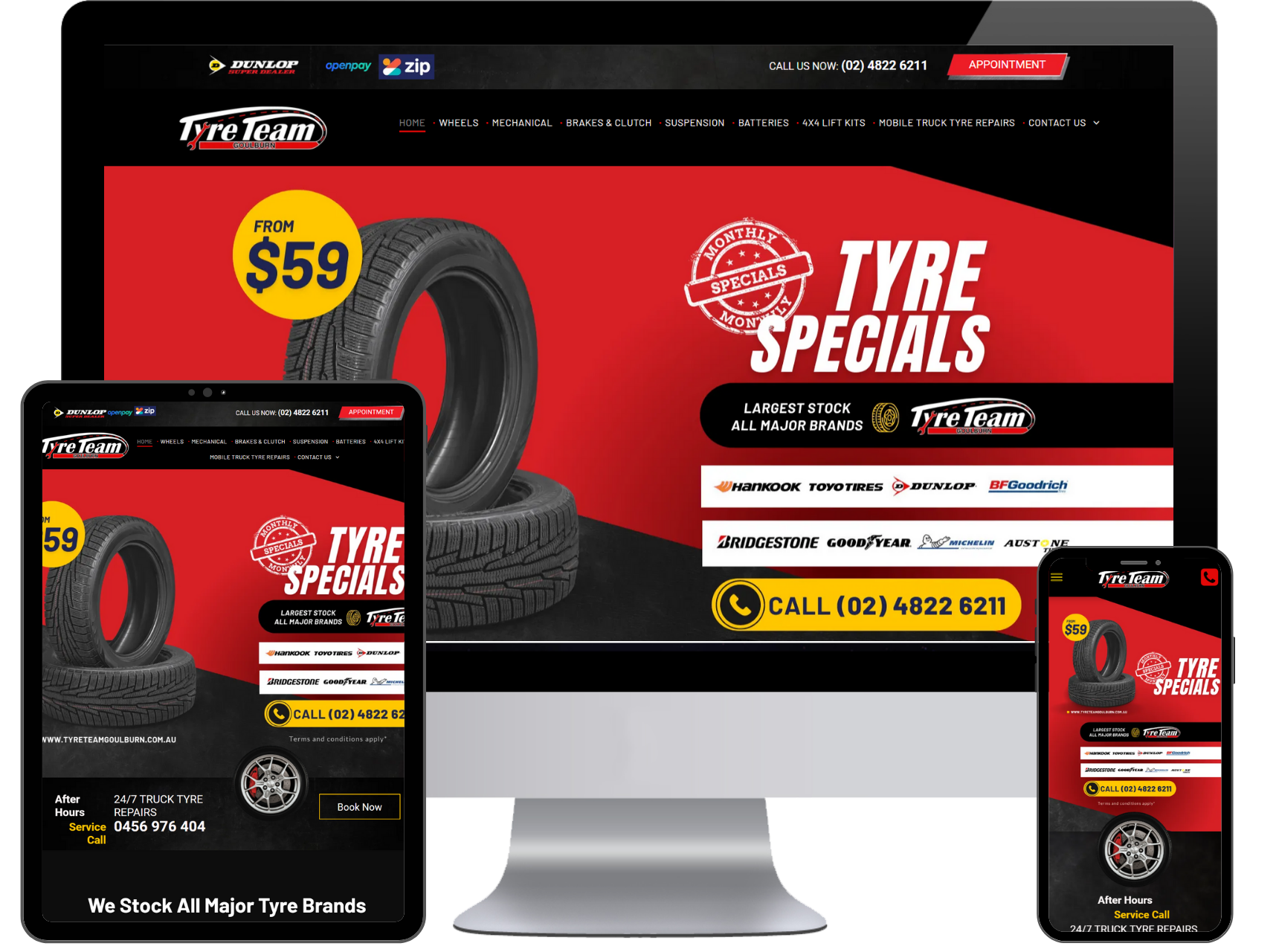 Tyre Shop Web Design goulburn