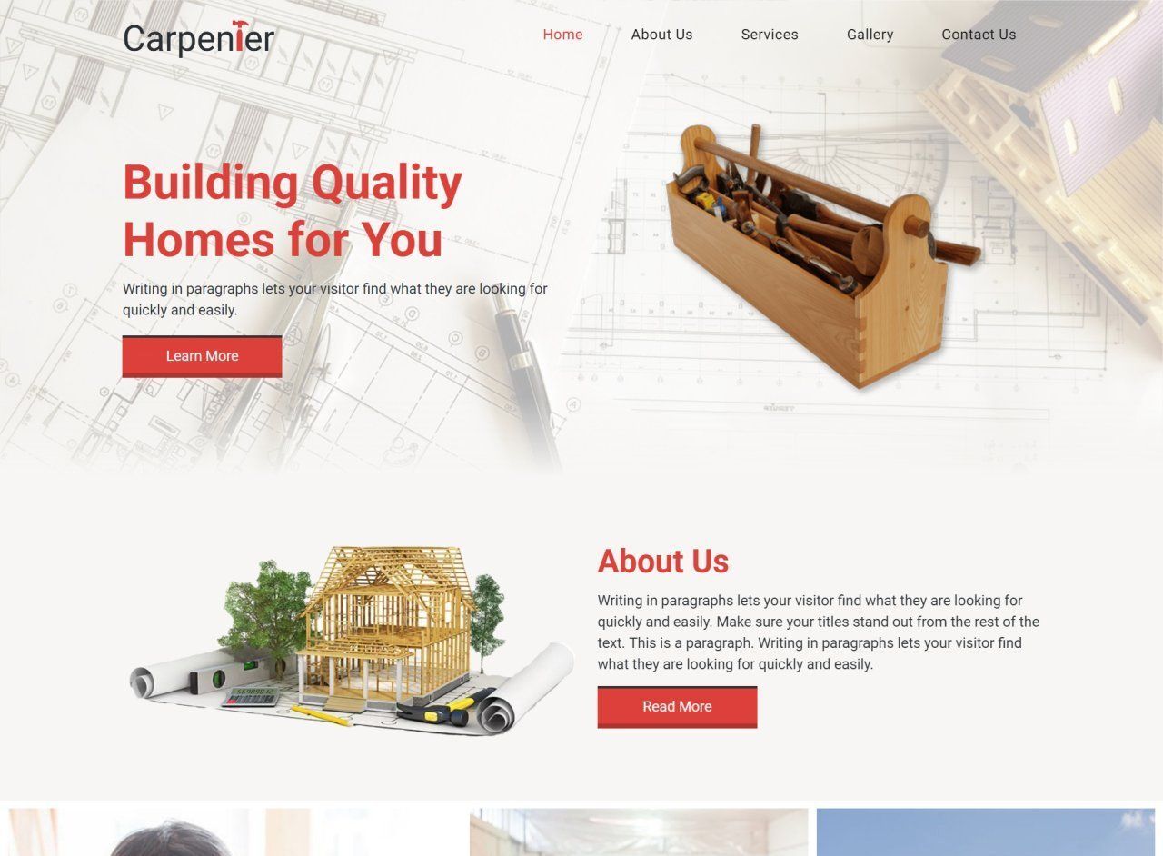 A website for carpenter building quality homes for you