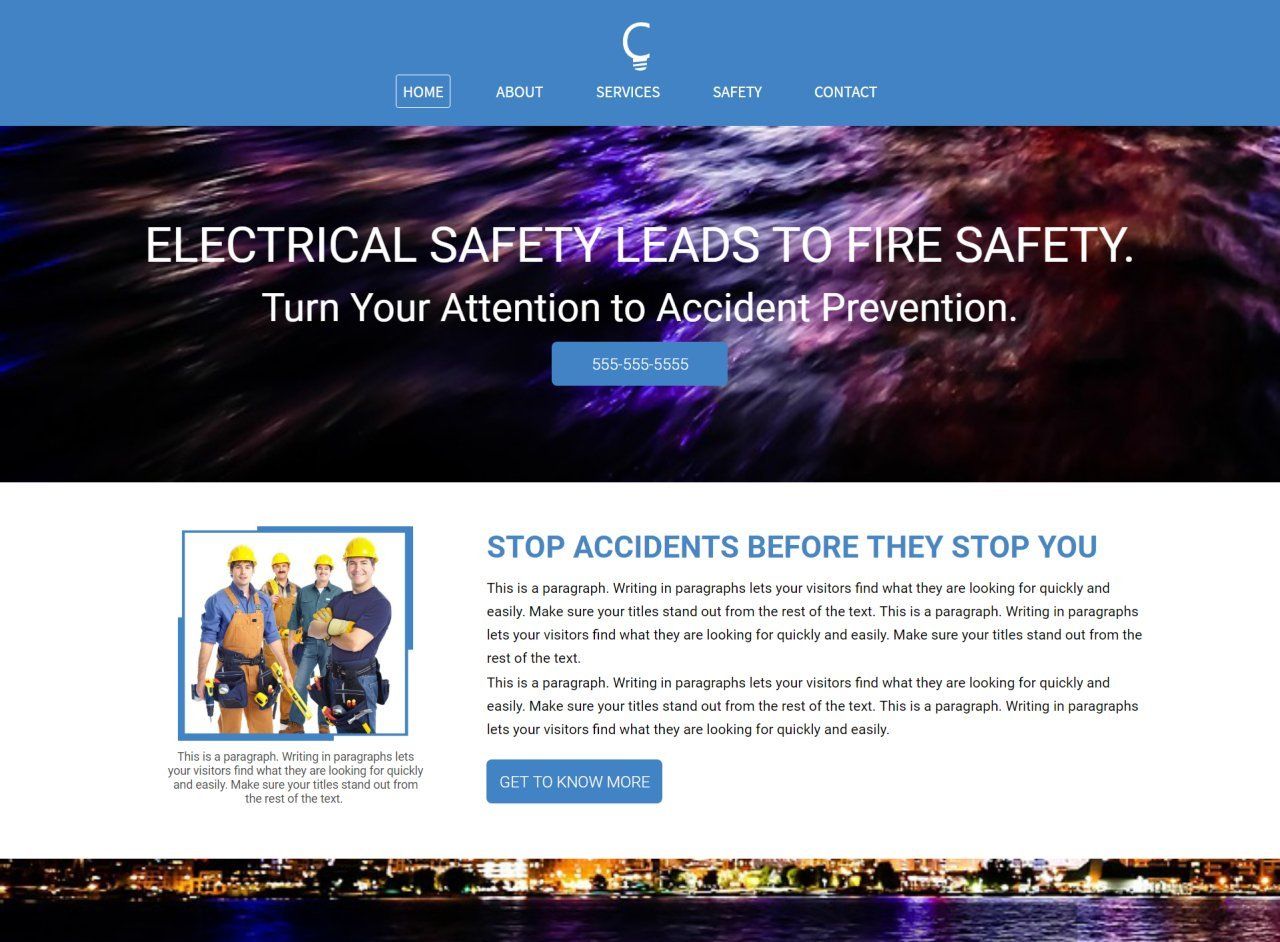 A website for electrical safety leads to fire safety