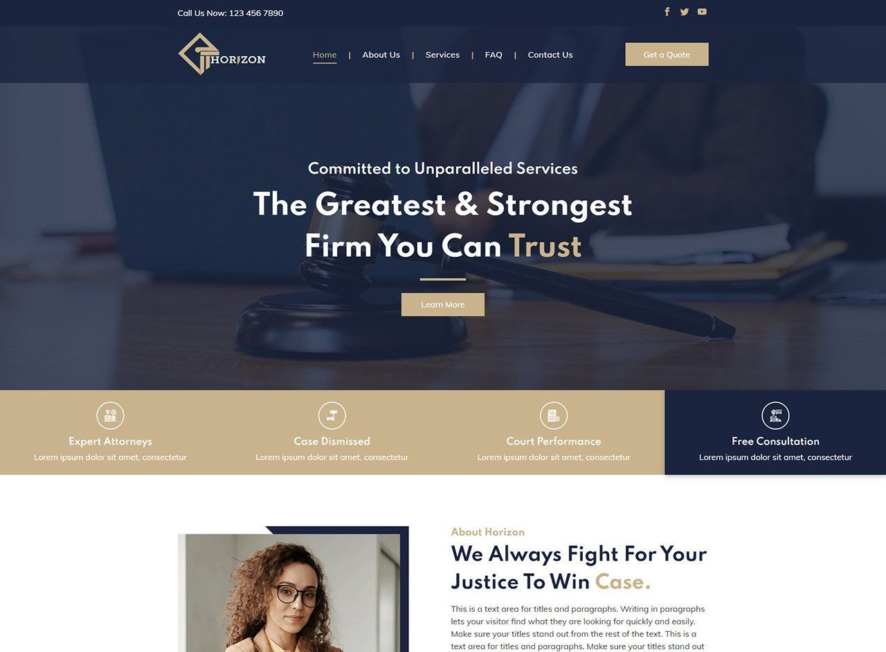A screenshot of the website for the greatest and strongest firm you can trust.