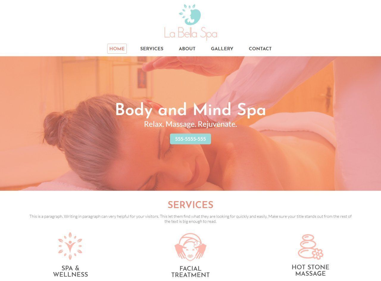 A woman is getting a massage at a body and mind spa.