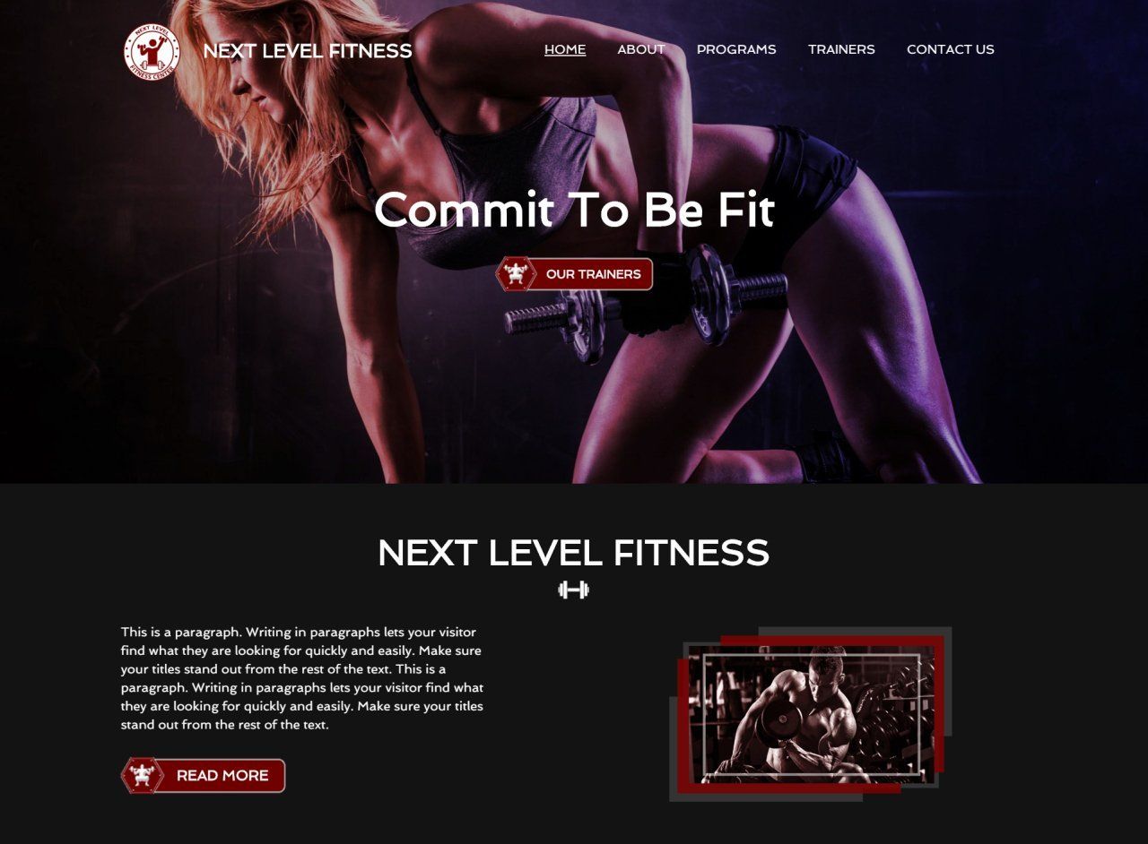 Fitness and gym websites