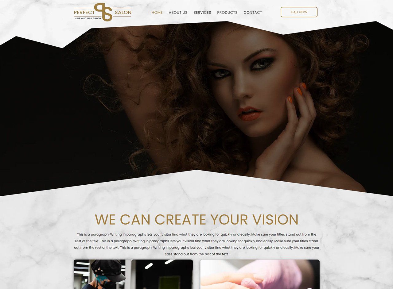 A screenshot of a website that says we can create your vision
