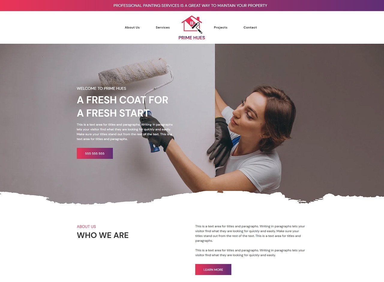 A woman is painting a wall with a paint roller.