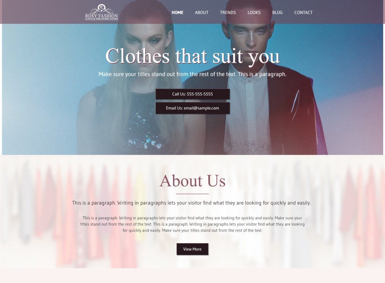 A man and a woman are standing next to each other on a clothes that suit you website.