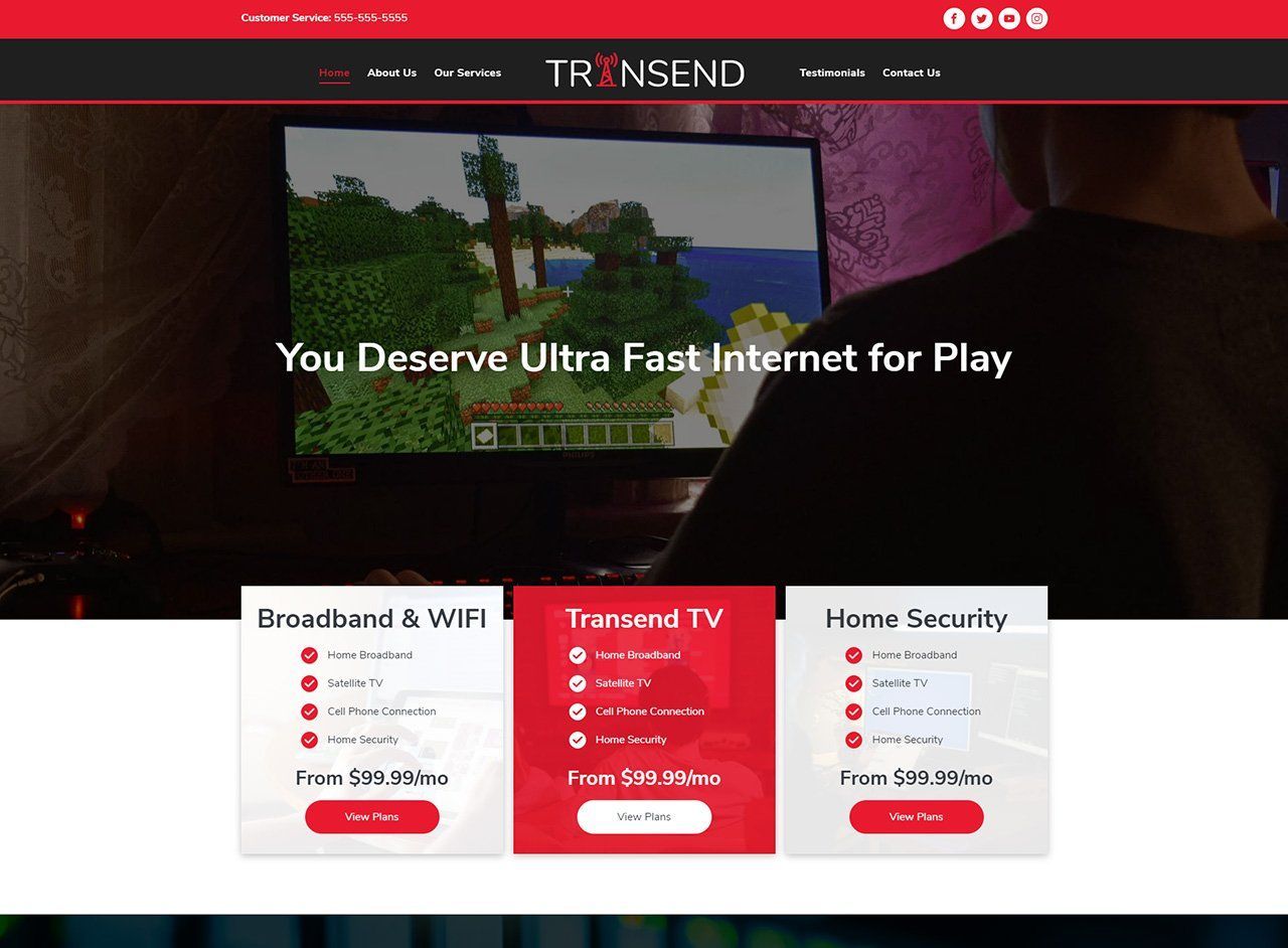 internet services website theme