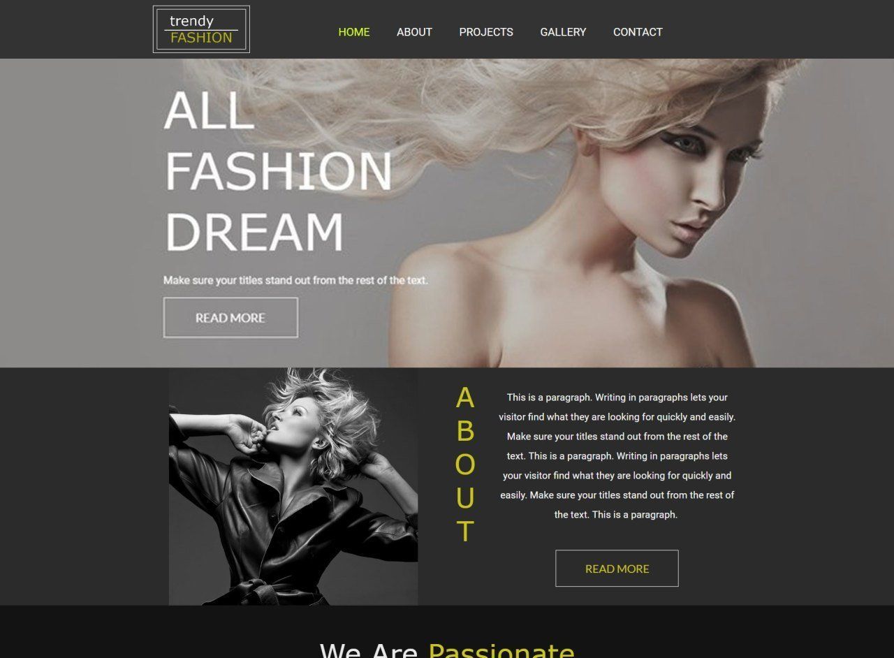 A woman with blonde hair is on the homepage of a website.