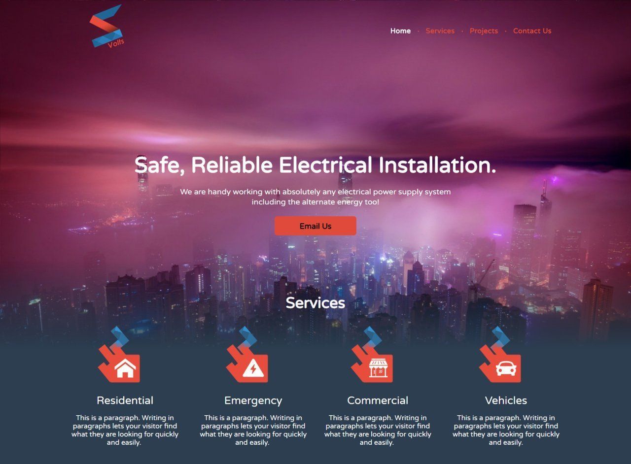 A website for a company called safe reliable electrical installation