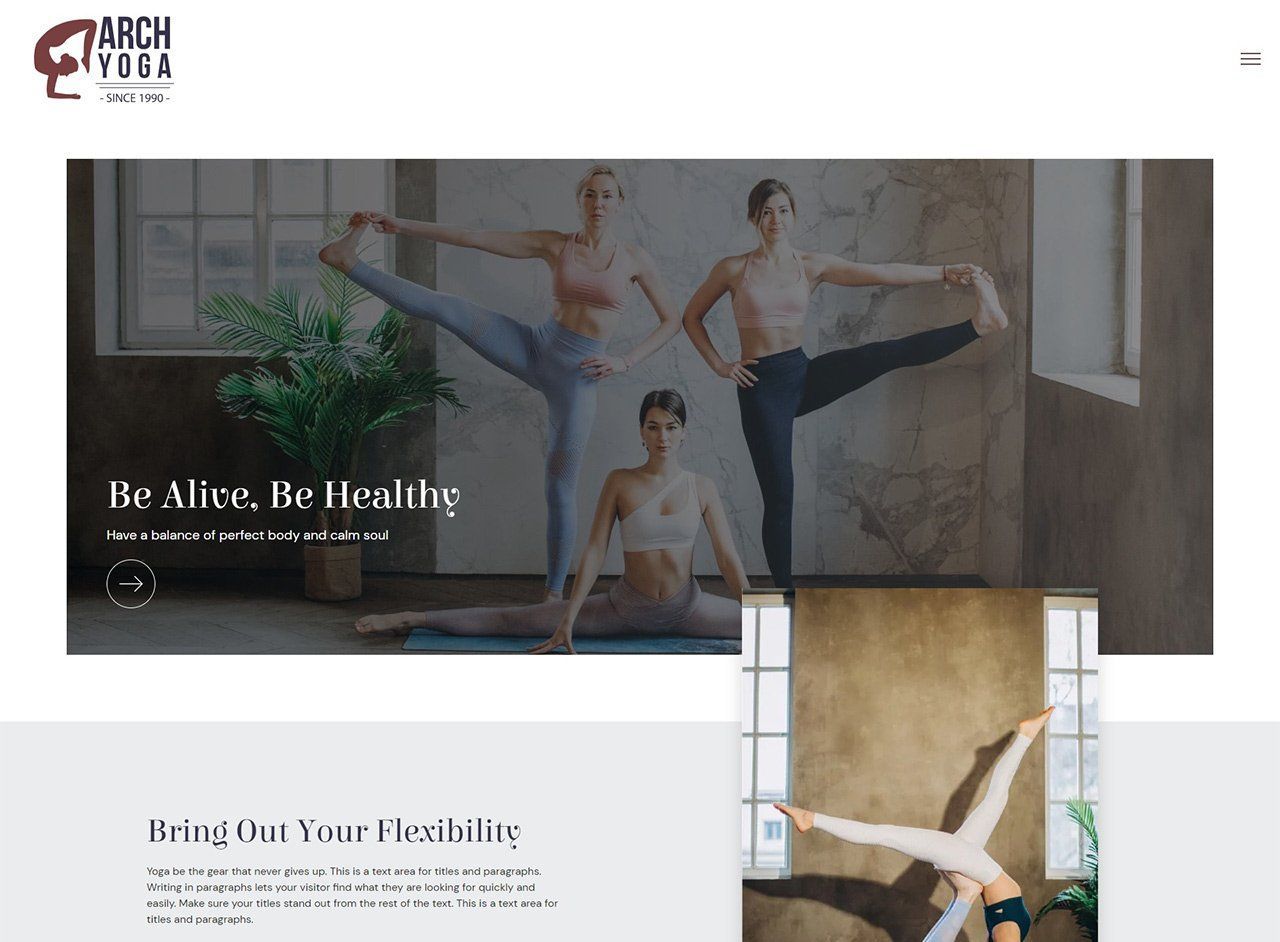 A group of women are doing yoga on a website.