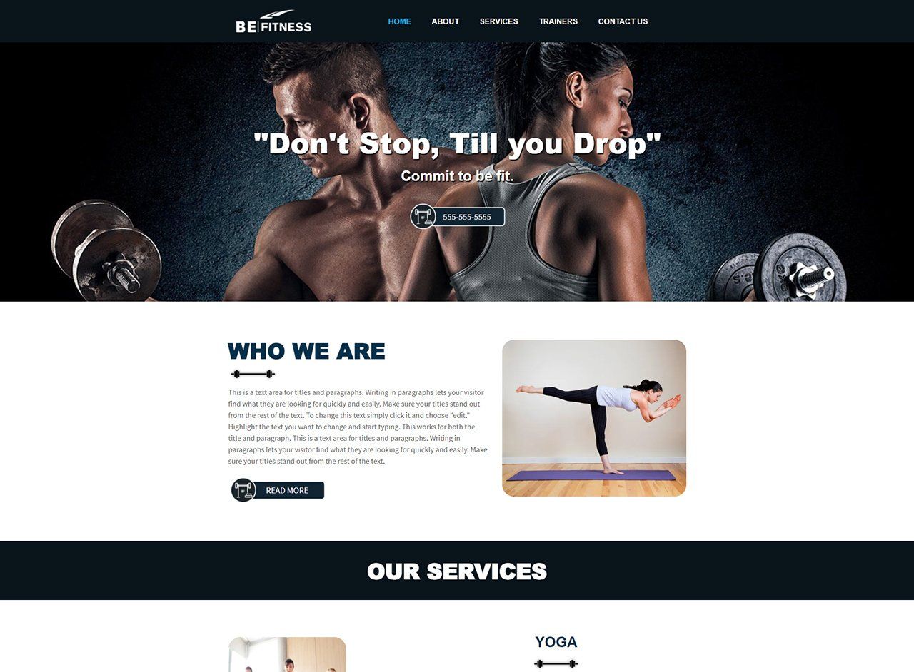Fitness and gym websites
