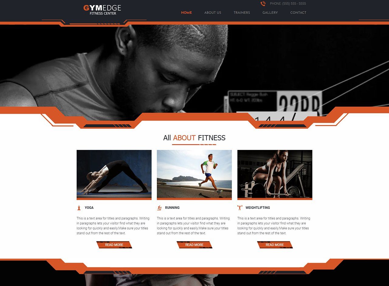 Fitness and gym websites