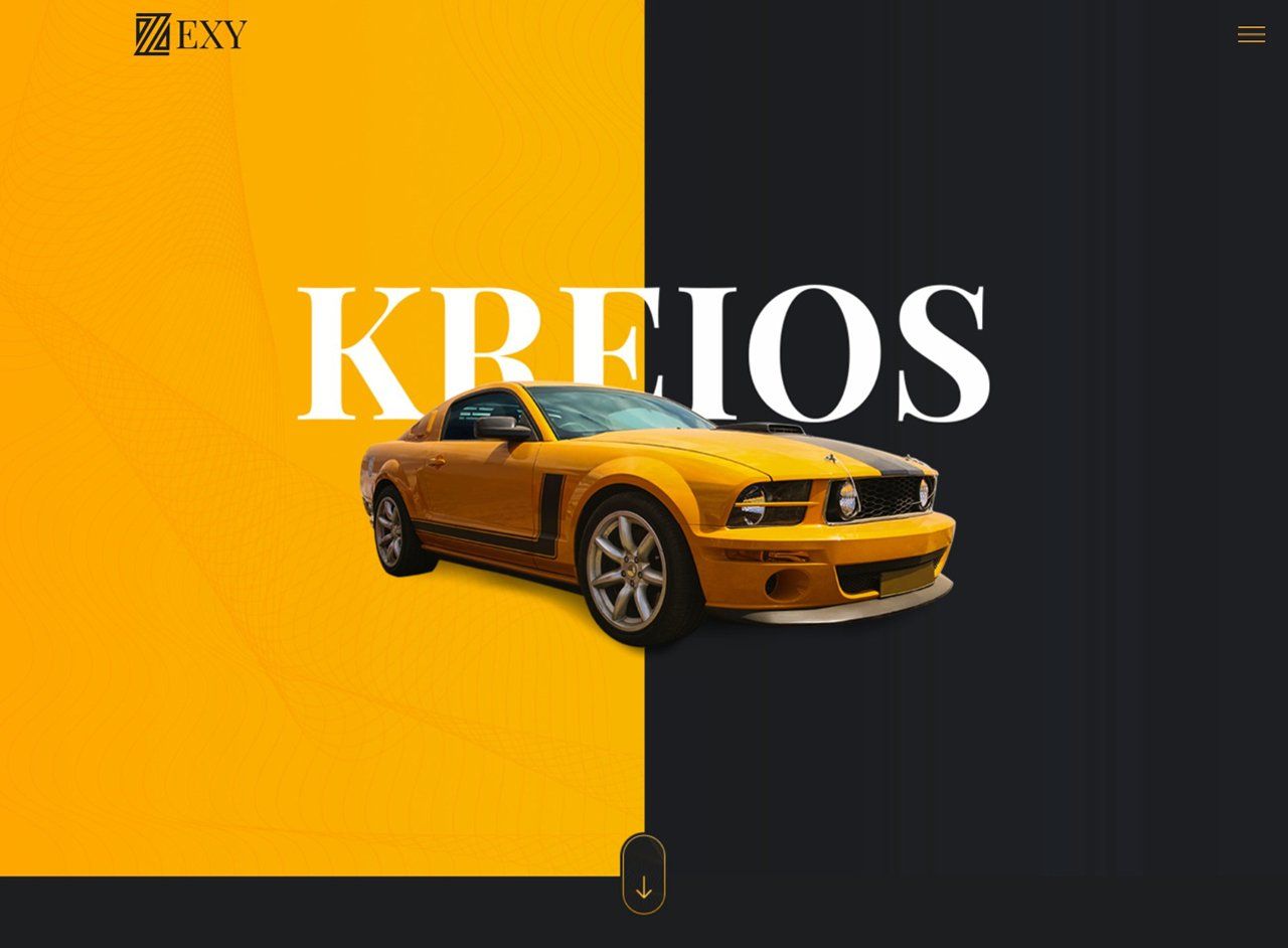 A yellow mustang is on a yellow and black background.