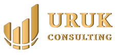 URUK Consulting logo in gold with stylized bar chart icon
