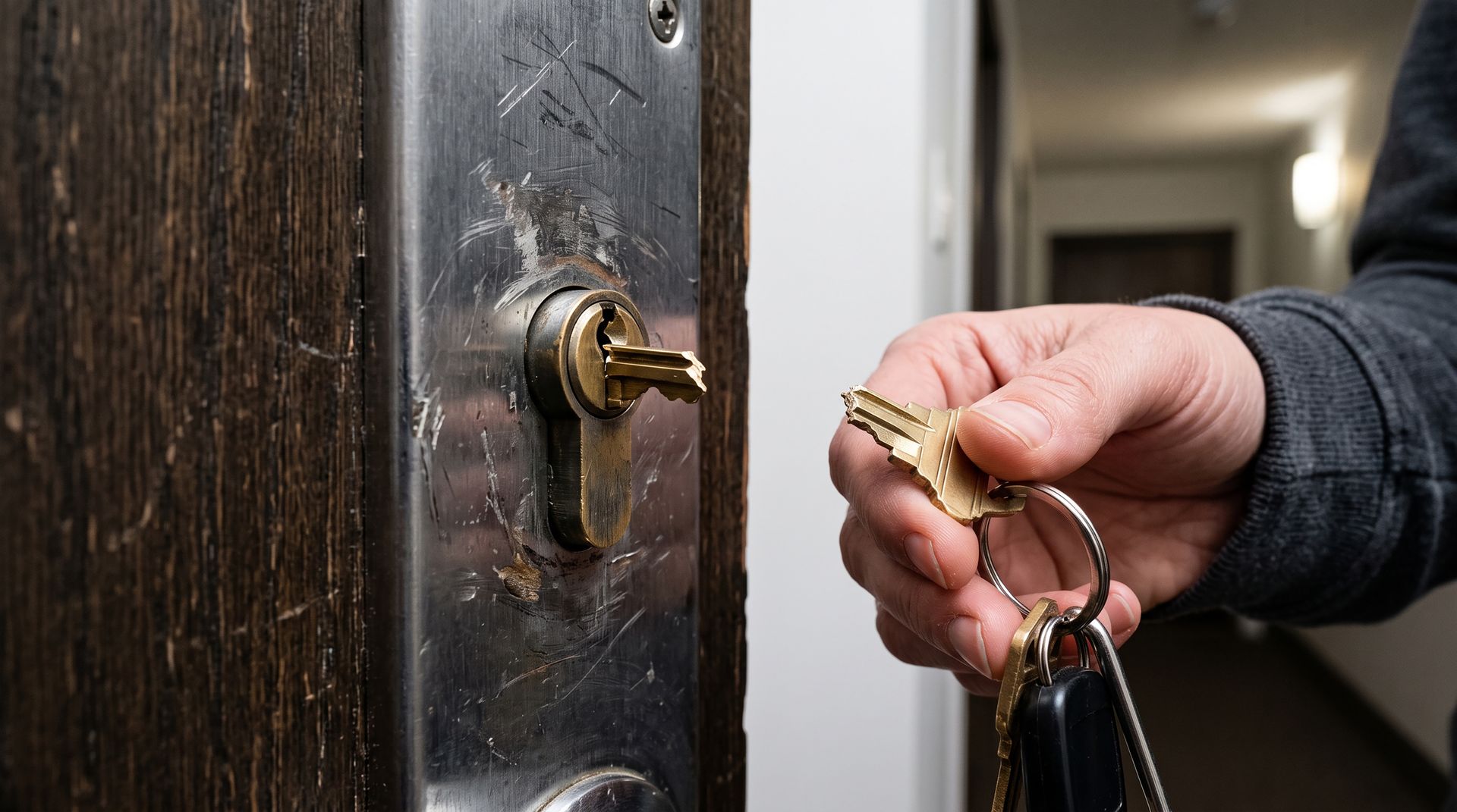 broken key inside door mortice