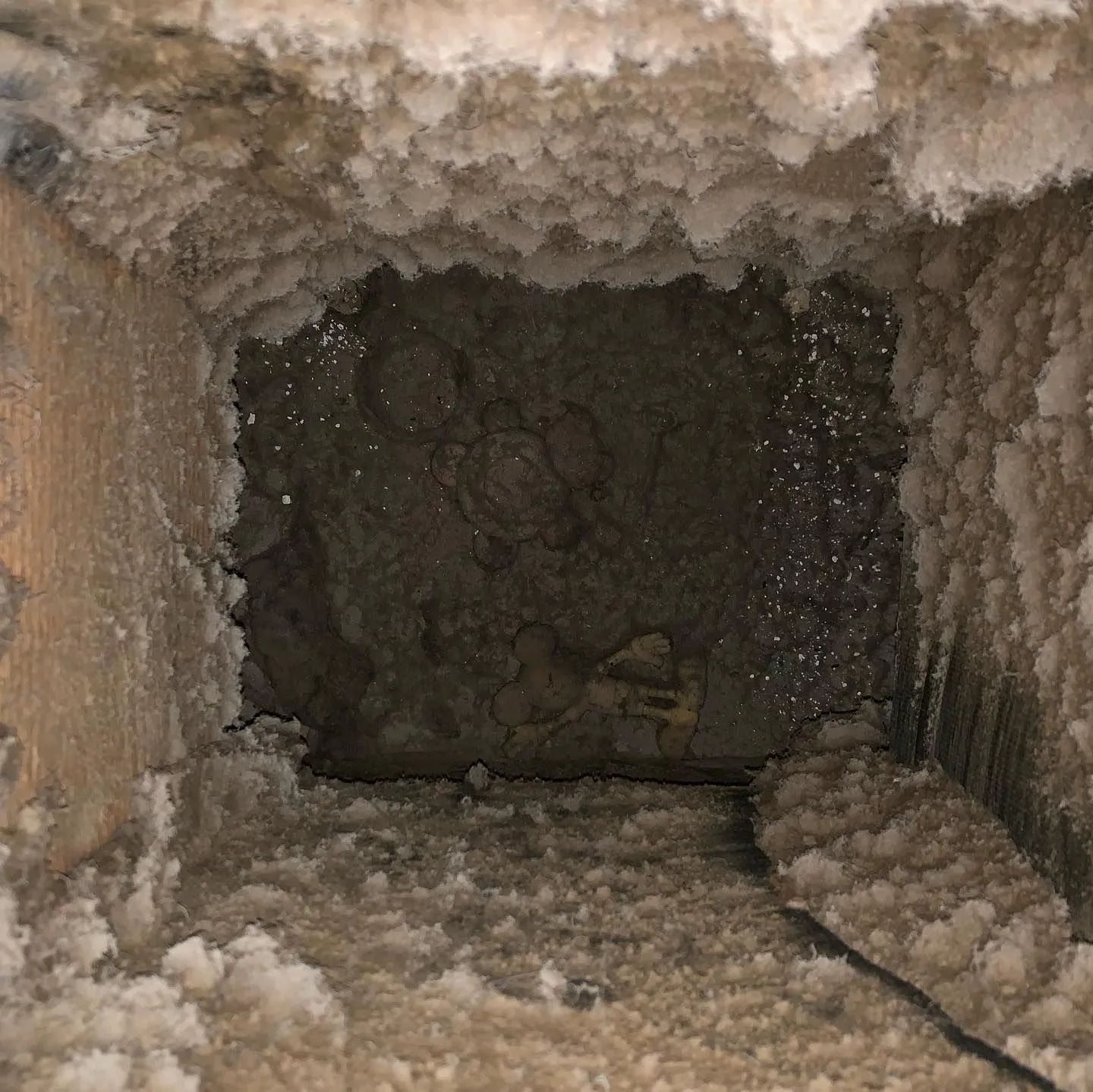 Inside of a dirty HVAC return