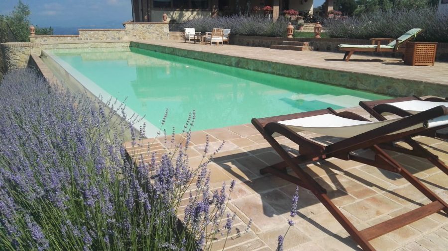 Piscina con sdraio