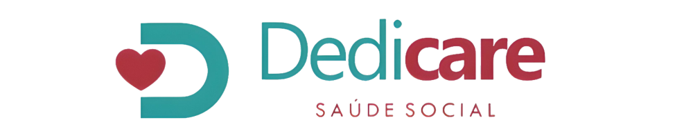 Um logotipo para dedicare saúde social com um coração no meio