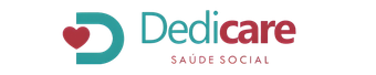 Um logotipo para dedicare saúde social com um coração no meio