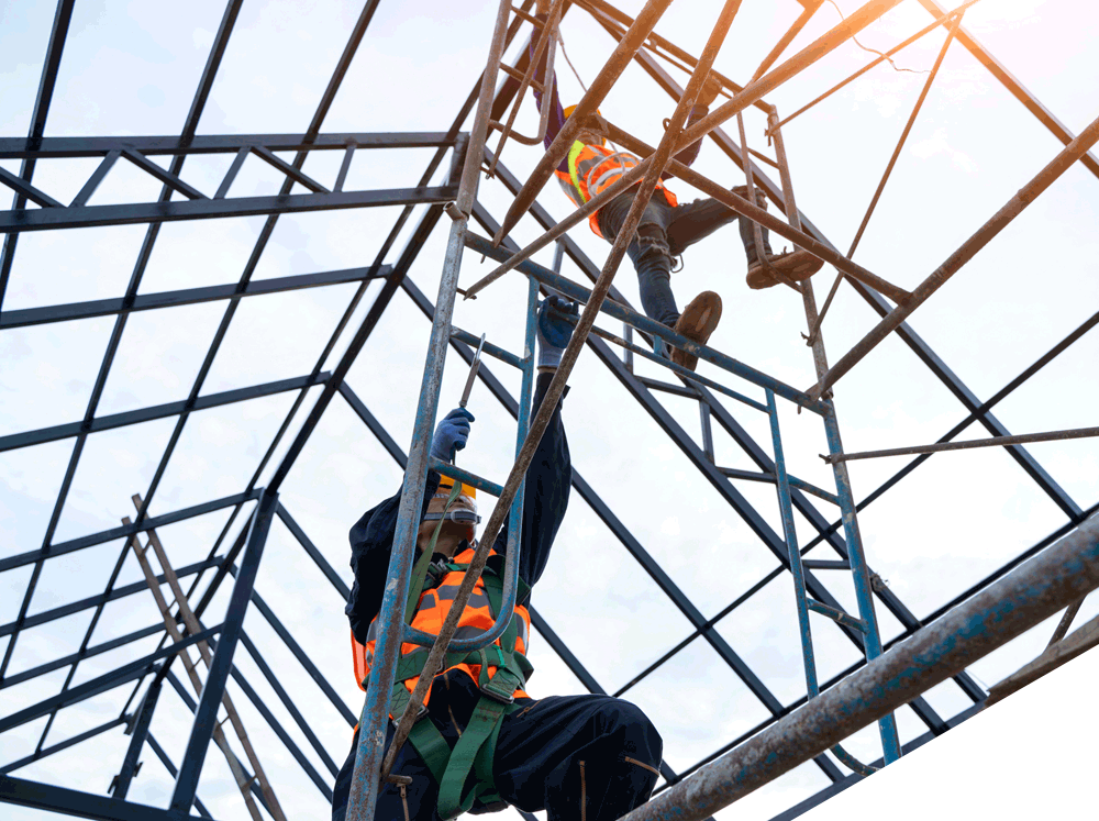 Workers installing new roof | Port Campbell, VIC | Southern Rigging & Scaffolding Workers installing new roof | Port Campbell, VIC | Southern Rigging & Scaffolding