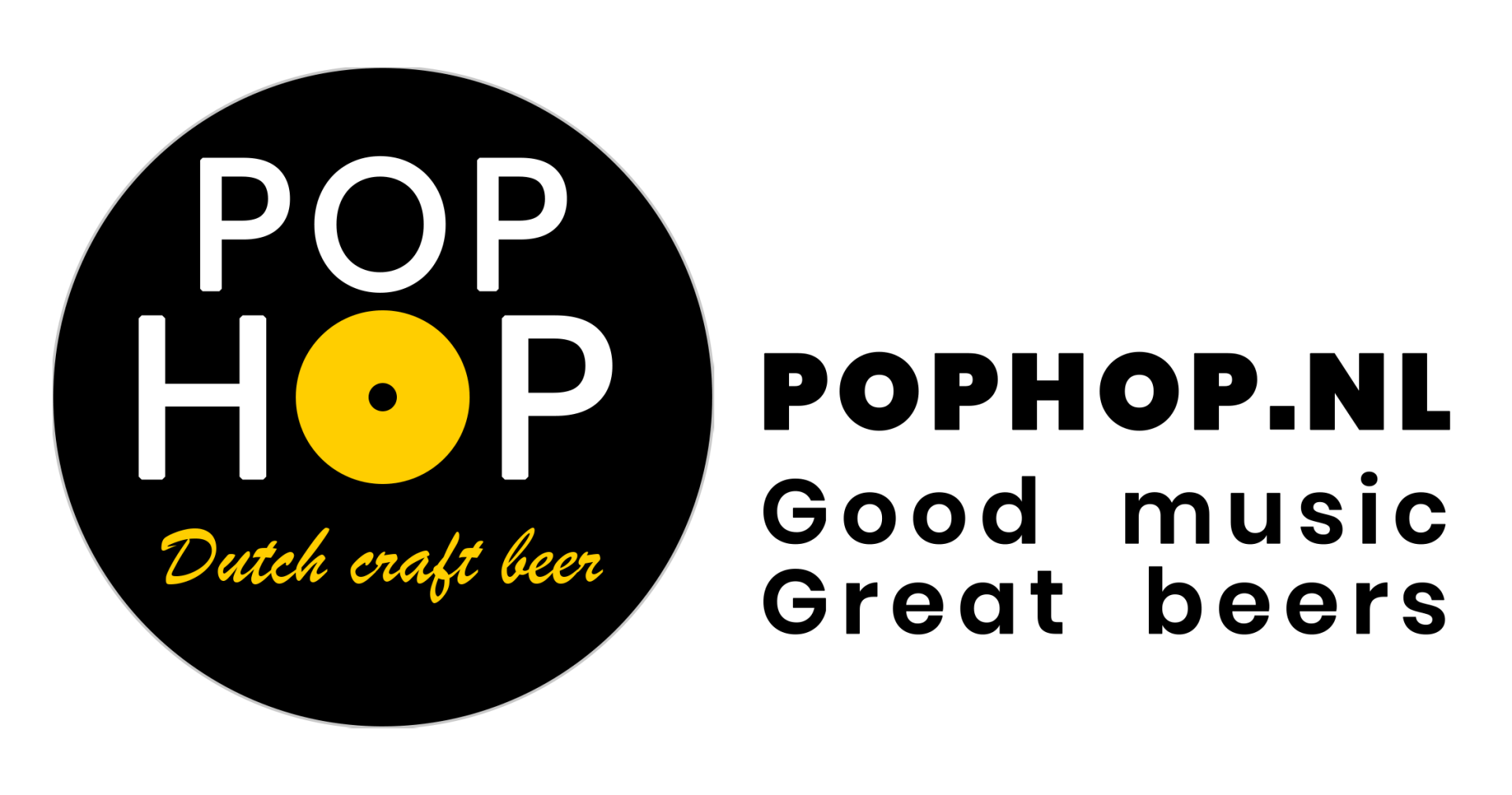 PopHop loga met GOOD MUSIC - GREAT BEERS