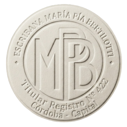 “María Pía Bertilotti” en letra cursiva gris claro sobre fondo blanco