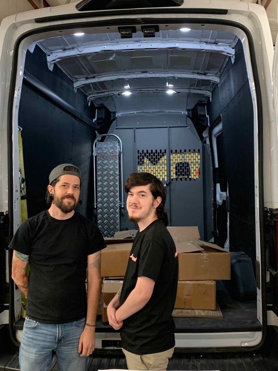 Delivery men ready to go