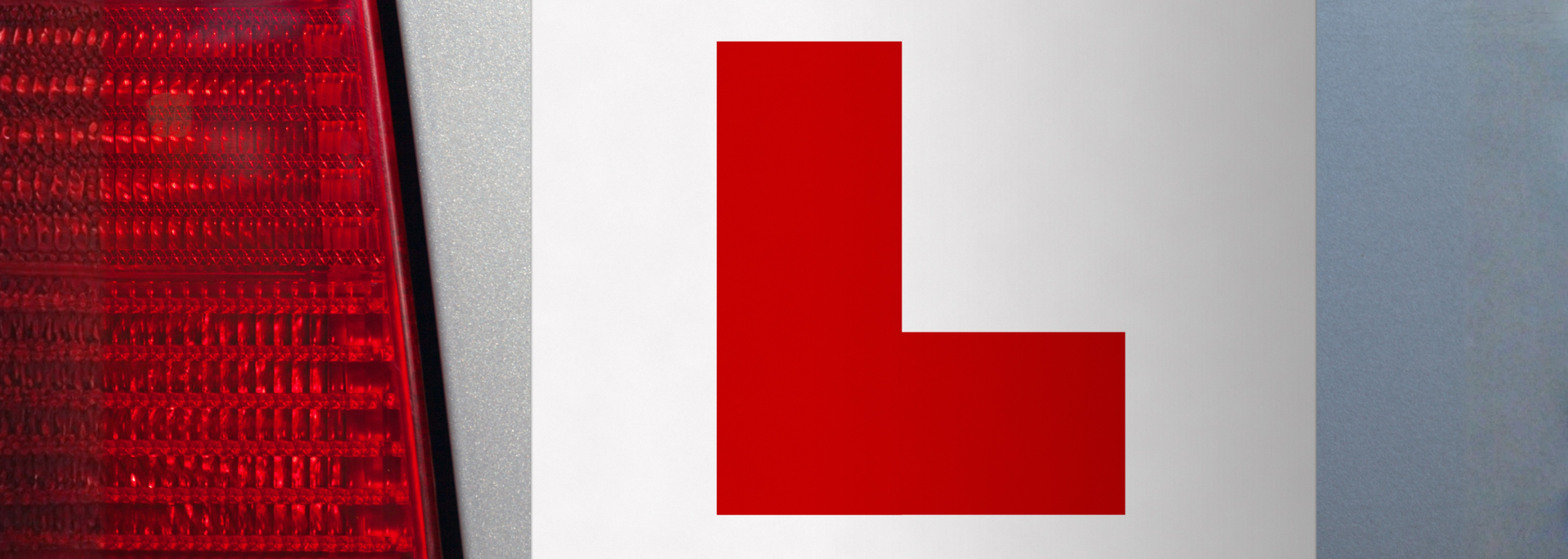 Picture of an L plate on a car. Picture of an L plate on a car.