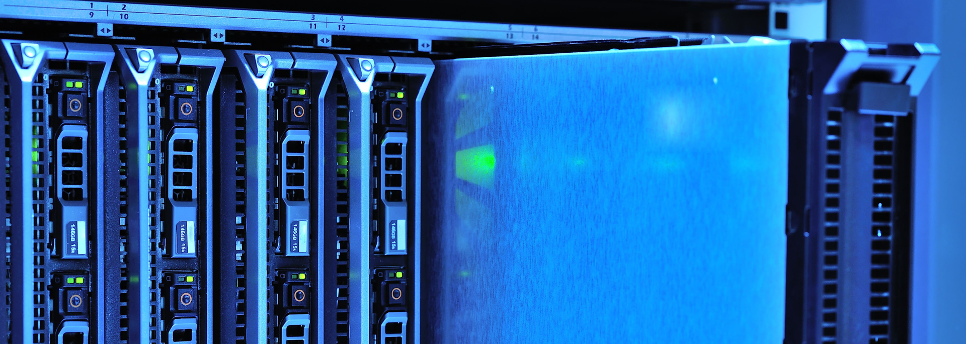 Picture of the back of a server. 
