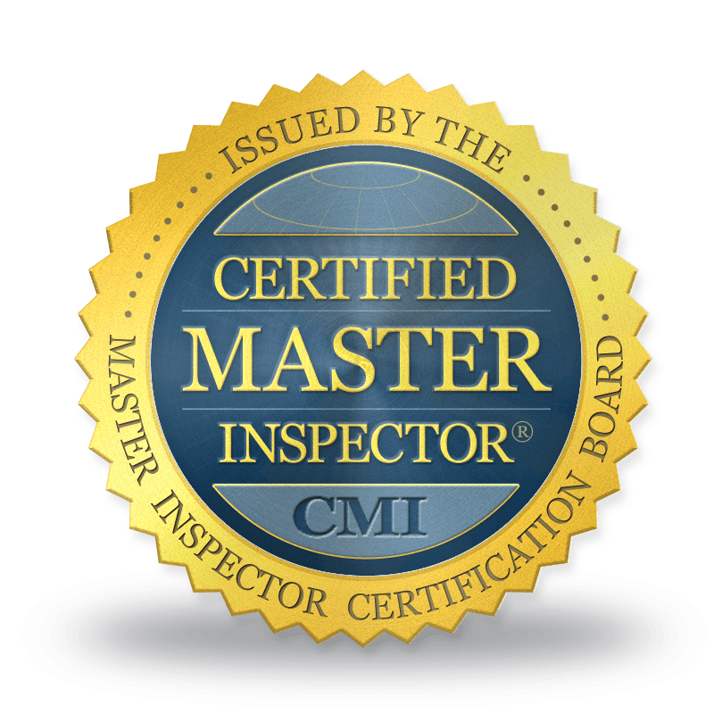 A blue and gold certified master inspector cmi seal