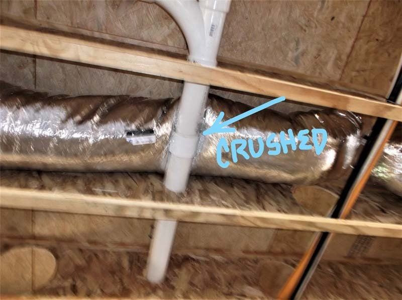 A close up of a pipe with the word crushed written on it.