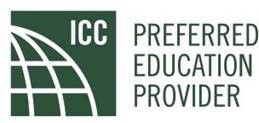The icc preferred education provider logo is green and white.