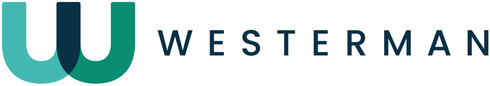 Westerman logo with teal and navy &ldquo;W&rdquo; icon and wordmark on white background
