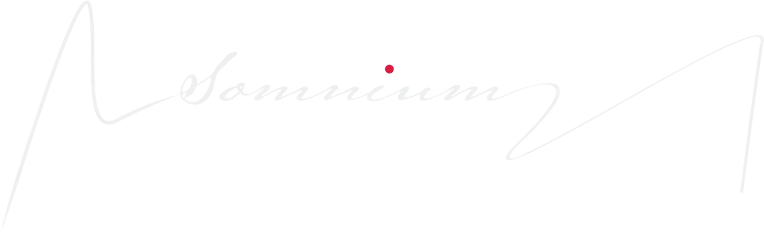 Somnium logo in pale gray with a small red dot.