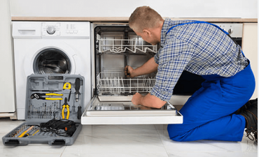 Technician is checking air conditioner