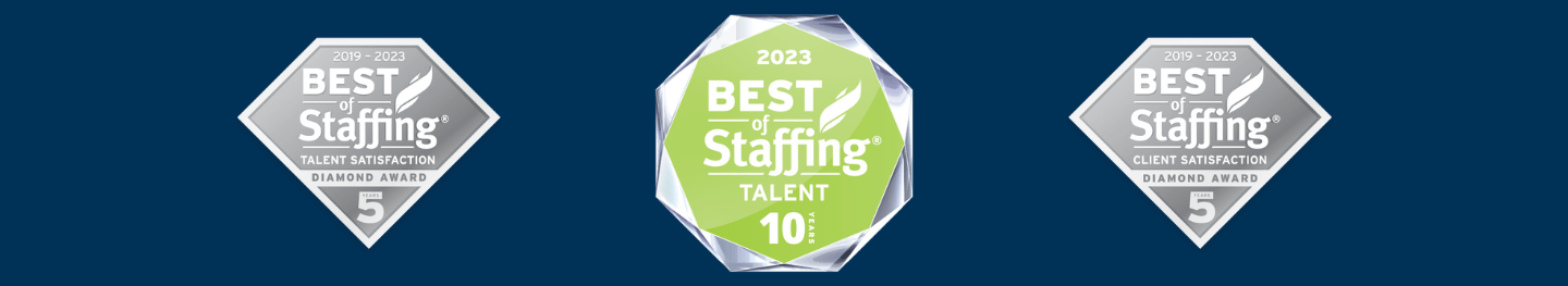 Three award badges for